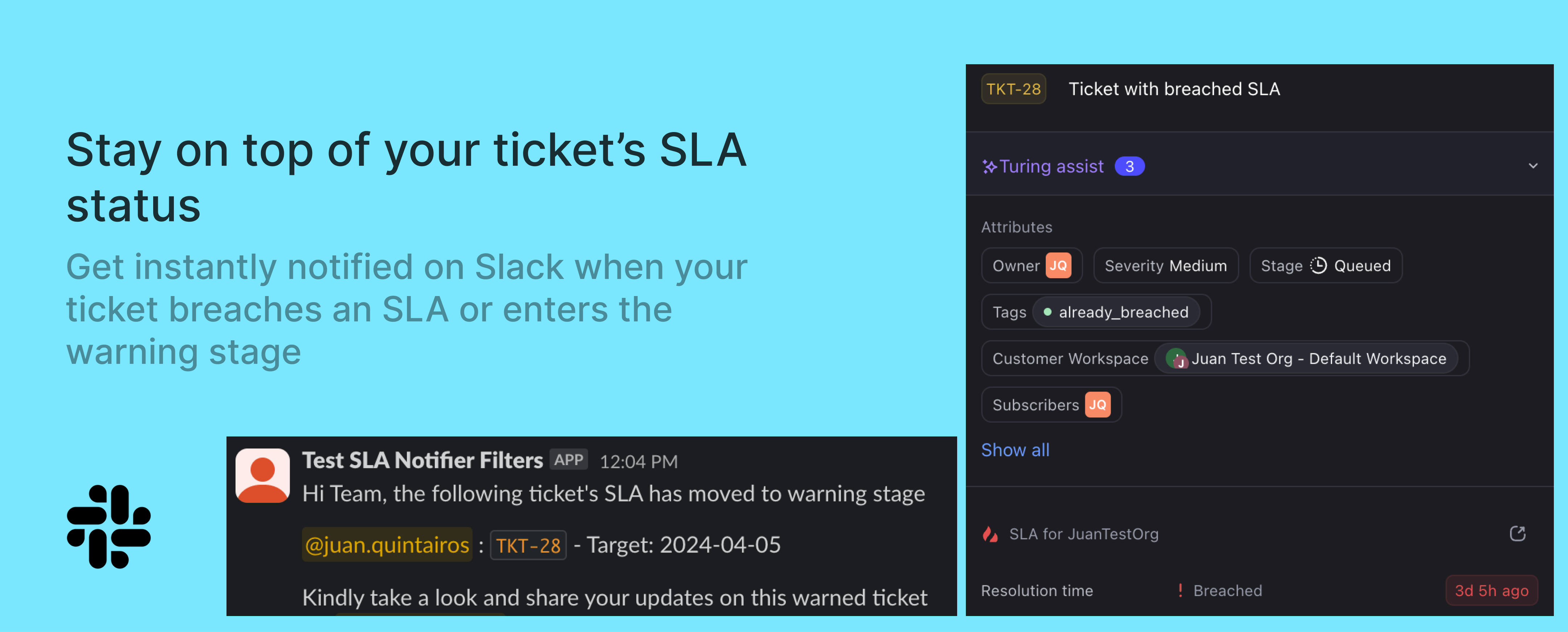 SLA Status Change Slack Notifier screenshot