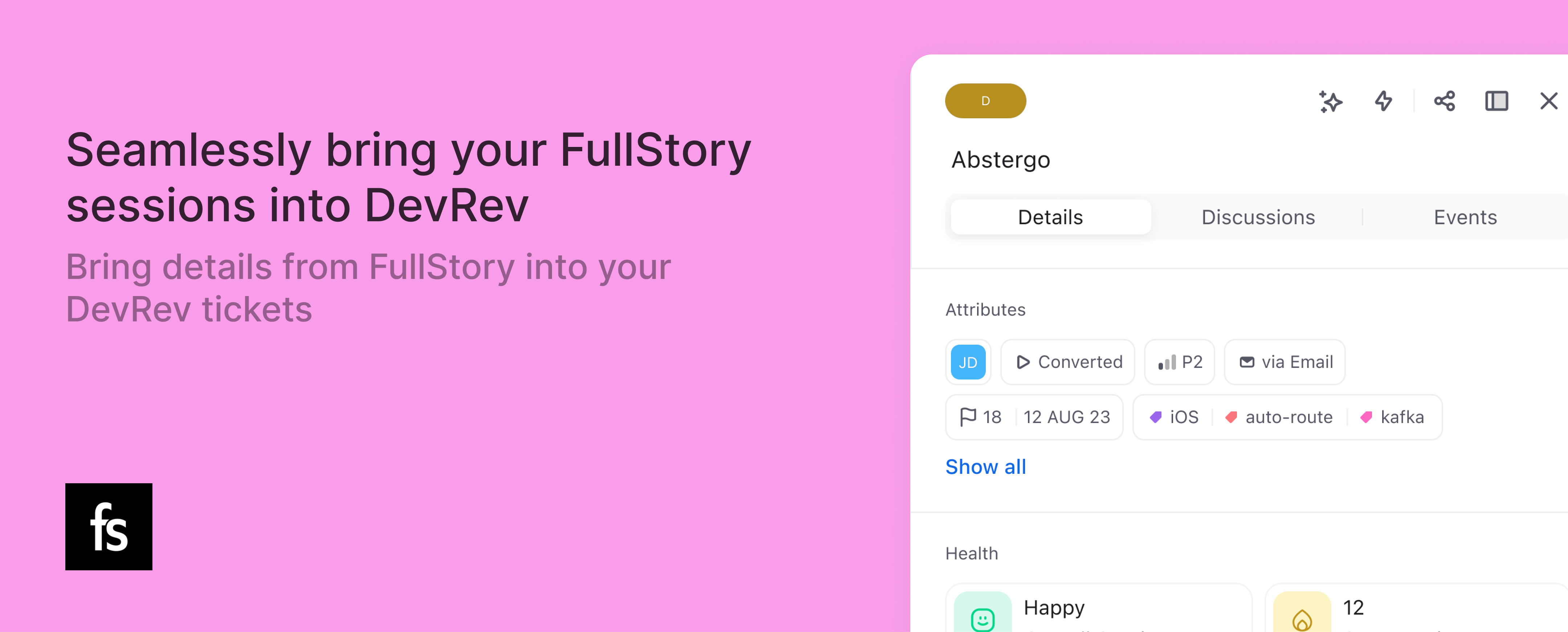 FullStory Sessions screenshot
